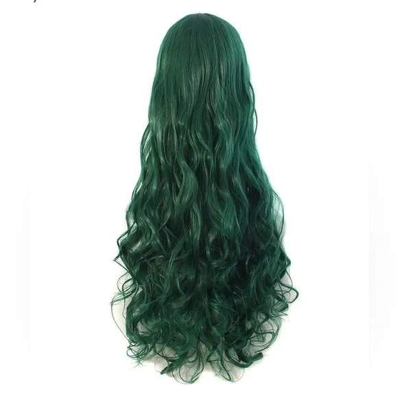 Pine Green 32" 80cm Long Hair Spiral Curly Costume Wig - Picture 2 of 5